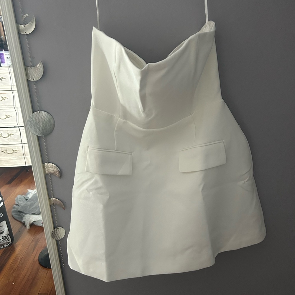White Strapless Dress by Odd Muse